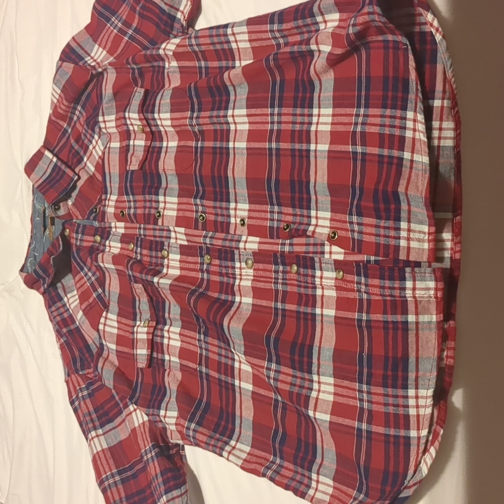 Jachs girlfriend, large, plaid button up